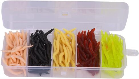 150PCS Silicone Soft Fishing Lures, Lifelike Grub Baits Fish Tackle Accessory, Made of Material, for Many Species in Saudi Arabia