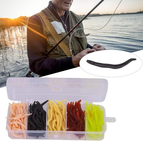 150PCS Silicone Soft Fishing Lures, Lifelike Grub Baits Fish Tackle Accessory, Made of Material, for Many Species in Saudi Arabia