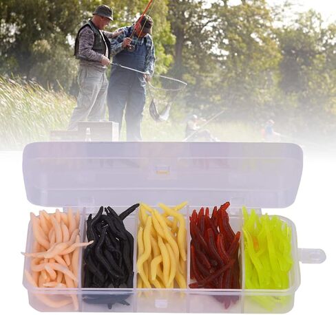 150PCS Silicone Soft Fishing Lures, Lifelike Grub Baits Fish Tackle Accessory, Made of Material, for Many Species in Saudi Arabia