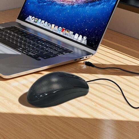 THEYETI ماوس سلكي USB بثلاثة أزرار، 2.4 جيجا هرتز، تتبع بصري 1000 نقطة لكل بوصة، للكمبيوتر الشخصي/Mac/الكمبيوتر المحمول - أسود in Kuwait