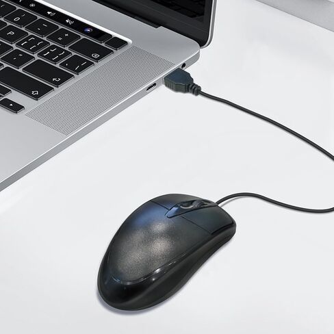 THEYETI ماوس سلكي USB بثلاثة أزرار، 2.4 جيجا هرتز، تتبع بصري 1000 نقطة لكل بوصة، للكمبيوتر الشخصي/Mac/الكمبيوتر المحمول - أسود in Kuwait