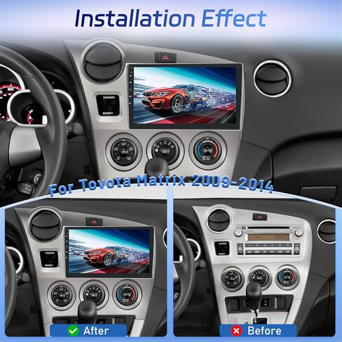 [Qualcomm 8 Core 4+64G] راديو سيارة لسيارة Toyota Matrix 2009-2014 - Carplay لاسلكي وAndroid Auto - شاشة لمس 9 بوصة 1280 * 720 IPS Android 15 ستيريو للسيارة - DSP/GPS/WiFi/SWC + كاميرا احتياطية AHD in Saudi Arabia