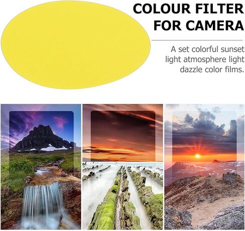 Veemoon 10pcs Yellow Light Colour Filter Film Sheets for Photography Flash Light, Mood Lighting, Sunset Lamp Effect, 66mm Thin Film for Video and Photo Accessories in Saudi Arabia