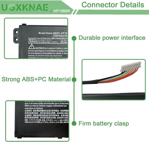 AP19B8K استبدال بطارية الكمبيوتر المحمول HP 3 A314-35 A315-56 A315-57 A315-58 A315-59 A317-52 A317-53 Swift 3 SF314-42 SF314-57 TravelMate P2 TMP214-51 Extensa 15 EX215-54 Series Series 11.25V 43.08 واط ساعي in Saudi Arabia