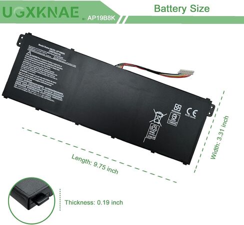 AP19B8K استبدال بطارية الكمبيوتر المحمول HP 3 A314-35 A315-56 A315-57 A315-58 A315-59 A317-52 A317-53 Swift 3 SF314-42 SF314-57 TravelMate P2 TMP214-51 Extensa 15 EX215-54 Series Series 11.25V 43.08 واط ساعي in Saudi Arabia