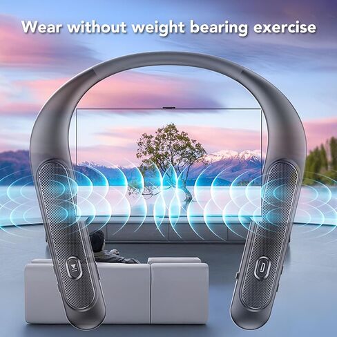 Goshyda Neckband Speaker Wireless, 3D Stereo Sound with 4 Speakers, 12H Playtime, BT 5.4 & IPX4 Wetherproof, Built in Mic for Gaming TV Outdoor Use in Saudi Arabia