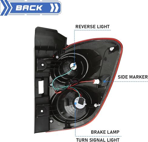 Tail Light Assembly Compatible with 2010-2015 Chevy Equinox,Taillight Brake Lamp Replacement Rear Right Passenger Side w/Bulbs&Wiring Harness GM2801242 in Kuwait
