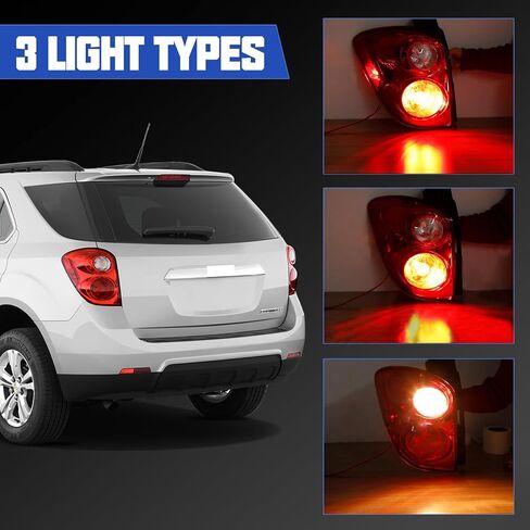 Tail Light Assembly Compatible with 2010-2015 Chevy Equinox,Taillight Brake Lamp Replacement Rear Right Passenger Side w/Bulbs&Wiring Harness GM2801242 in Kuwait