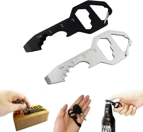 2 Pack Portable Outdoor Multi-Function Gadgets Keychain Bottle Opener Multi-Function Tool in Saudi Arabia