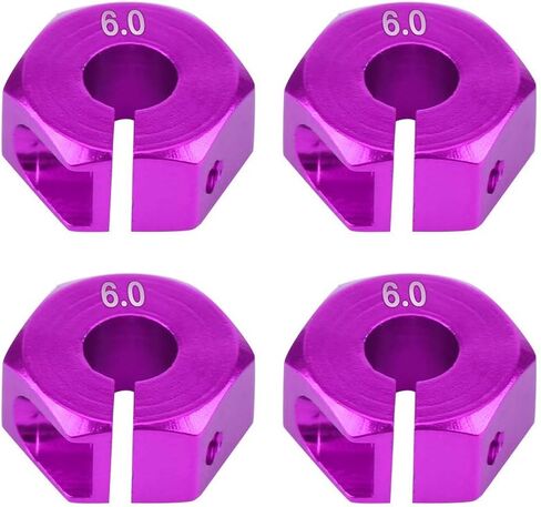 12mm Universal Wheel Hex Hub Adapter Upgrade Accessory for 1/10 Scale RC Car Sports Car Offroad Car Kit [Blue, 6mm] for RC Enthusiasts (6.0MM purple) in Saudi Arabia