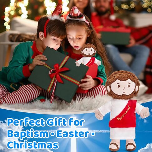 دمية يسوع القطيفة مقاس 13 بوصة للأطفال، دمية يسوع المحشوة من القطيفة للكنيسة، المعمودية، حشوات التخزين، أزرق in Kuwait