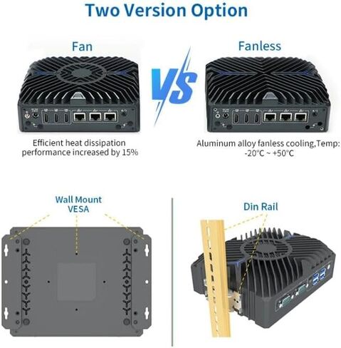 12th Gen Mini Host,Embedded Industrial Control Computer, Intel Core i7-1255U(10cores and 12threads),3*lntel i225-V 2.5G LAN, 3*HDMI,2*COM(RS232/485),4*USB3.1,Support 1*DDR5 (NO RAM NO SSD) in Kuwait