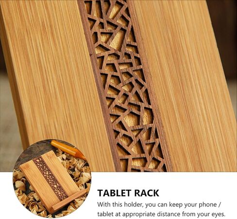 BESPORTBLE Wooden Multifunction Phone and Tablet Holder Desktop Stand Cell Phone Support Universal Mobile Bracket for Office and Home Use in Kuwait