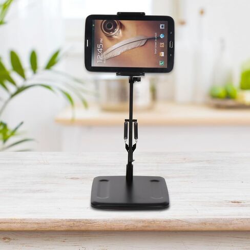 BESPORTBLE Multipurpose Tablet PC Holder and Smart Phone Stand for Live Streaming and Desktop Use, Adjustable Mobile Device Cradle Compatible with Cellphones and Tablets, Black in Kuwait