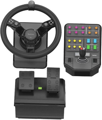 مجموعة المعدات الثقيلة Logitech G Farm Simulator (الجيل الثاني)، وحدة التحكم في عجلة القيادة لمحاكاة المزرعة 19 (أو أكبر)، العجلة، الدواسات، سطح التحكم في اللوحة الجانبية للمركبة للكمبيوتر الشخصي/PS4 (متجدد) in Kuwait
