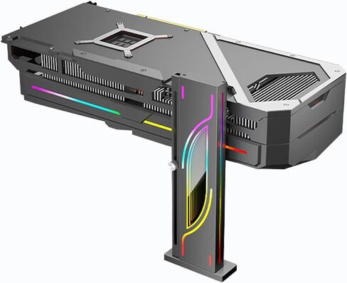 5V ARGB Graphics Card Support, GPU Stand Brace Sag Holder with Adjustable Slide Height, Graphics Video Card Brace with Magnetic Base, PC Graphic Card Accessories (Black) in Saudi Arabia