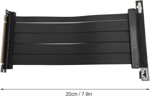 PCIe 4.0 Riser Cable, PCIe 4.0 X16 High Speed Flexible Extender Card Extension Port, Single Row 10 Pair .0 Reverse 90 Degree Graphics Card Extension Cable (60cm) in Saudi Arabia