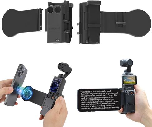 حامل هاتف مغناطيسي لجيب DJI Osmo 3، حامل للهاتف الخلوي قابل للفصل لملحقات إضاءة الميكروفون DJI Osmo Pocket 3، مع حزام معصم in Saudi Arabia