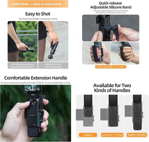 حامل هاتف مغناطيسي لجيب DJI Osmo 3، حامل للهاتف الخلوي قابل للفصل لملحقات إضاءة الميكروفون DJI Osmo Pocket 3، مع حزام معصم in Saudi Arabia