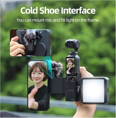 حامل هاتف مغناطيسي لجيب DJI Osmo 3، حامل للهاتف الخلوي قابل للفصل لملحقات إضاءة الميكروفون DJI Osmo Pocket 3، مع حزام معصم in Saudi Arabia
