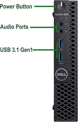 كمبيوتر سطح المكتب Dell OptiPlex 3060 Mini PC، Intel Core i3-8100، ذاكرة الوصول العشوائي 16 جيجابايت، 256 جيجابايت SSD، HDMI، Windows 11 Pro (متجدد) in Saudi Arabia