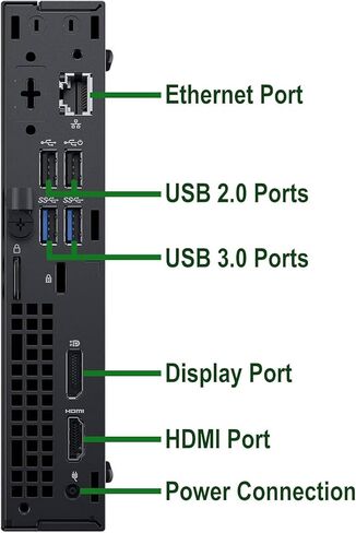 كمبيوتر سطح المكتب Dell OptiPlex 3060 Mini PC، Intel Core i3-8100، ذاكرة الوصول العشوائي 16 جيجابايت، 256 جيجابايت SSD، HDMI، Windows 11 Pro (متجدد) in Saudi Arabia