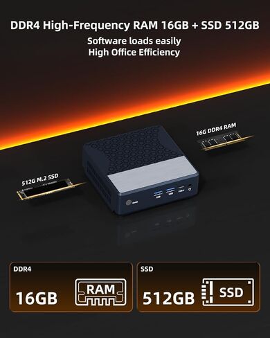 جهاز كمبيوتر صغير AMD Ryzen 7 3700U، ذاكرة وصول عشوائي 16 جيجابايت وذاكرة وصول عشوائي 512 جيجابايت SSD، كمبيوتر مكتبي صغير مع HDMI مزدوج 4K@60 هرتز، Wi-Fi 6/BT 5.2 للمنزل/الأعمال/المكتب/الألعاب in Kuwait