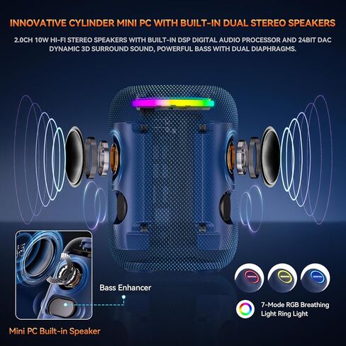 Mini PC, AMD Ryzen 5 7640HS Mini Computer(6C/12T up to 4.9GHz), 16GB DDR5 512GB PCIE SSD Micro Desktop PC 4K Triple Display HDMI+DP+USB4 Type C/2.5G LAN/WiFi6/BT5.2 for Gaming/Office/Home in Saudi Arabia