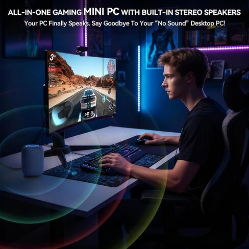 Mini PC, AMD Ryzen 5 7640HS Mini Computer(6C/12T up to 4.9GHz), 16GB DDR5 512GB PCIE SSD Micro Desktop PC 4K Triple Display HDMI+DP+USB4 Type C/2.5G LAN/WiFi6/BT5.2 for Gaming/Office/Home in Saudi Arabia