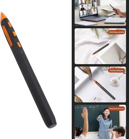 Computer Mouse Pen, Ergonomic Pen Mouse, DPI 800 1200 1600 Adjustable Pocket Ergonomic 2.4G Wireless Pen Mouse for Laptops Desktops Tablets Smartphones (Black) in Saudi Arabia