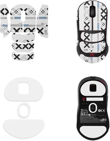 Mouse Grip Tape Full Coverage for BenQ Zowie U2, Self-Adhesive Sweat-Resistant Professional Mice Upgrade Kit,Mouse Feet Skates(Foot pad + White Mouse Grip Tape) in Saudi Arabia