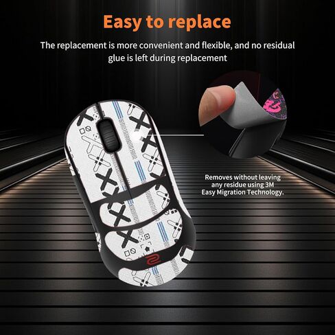 Mouse Grip Tape Full Coverage for BenQ Zowie U2, Self-Adhesive Sweat-Resistant Professional Mice Upgrade Kit,Mouse Feet Skates(Foot pad + White Mouse Grip Tape) in Saudi Arabia