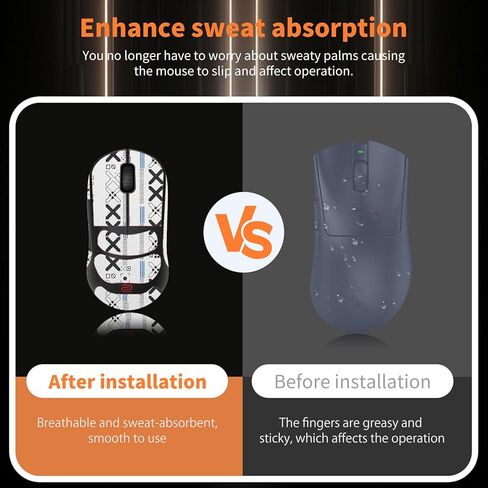 Mouse Grip Tape Full Coverage for BenQ Zowie U2, Self-Adhesive Sweat-Resistant Professional Mice Upgrade Kit,Mouse Feet Skates(Foot pad + White Mouse Grip Tape) in Saudi Arabia