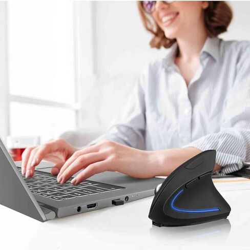 UrbanX Best Wireless Ergonomic Mouse Bluetooth & 2.4GHz, Tunnel Design for Ideapad 1 15.6" Laptop, Right Hand Comfort, Large Vertical Structure in Saudi Arabia