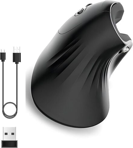 Brrnoo Vertical Mouse, Mouse Ergonomic Mouse Carpal Tunnel Mouse with Clicking Experience T27 Wired Version Ergonomic Design for Laptop Desktop PC (Rechargeable) in Kuwait