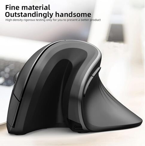Brrnoo Vertical Mouse, Mouse Ergonomic Mouse Carpal Tunnel Mouse with Clicking Experience T27 Wired Version Ergonomic Design for Laptop Desktop PC (Rechargeable) in Kuwait
