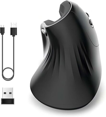 Brrnoo Vertical Mouse, Mouse Ergonomic Mouse Carpal Tunnel Mouse with Clicking Experience T27 Wired Version Ergonomic Design for Laptop Desktop PC (Rechargeable) in Kuwait