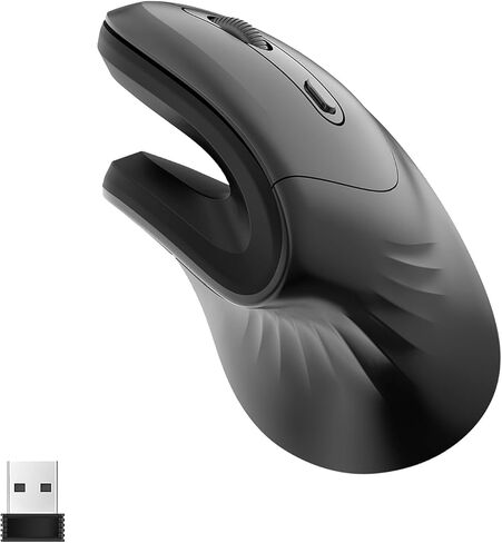 Brrnoo Vertical Mouse, Mouse Ergonomic Mouse Carpal Tunnel Mouse with Clicking Experience T27 Wired Version Ergonomic Design for Laptop Desktop PC (Rechargeable) in Saudi Arabia
