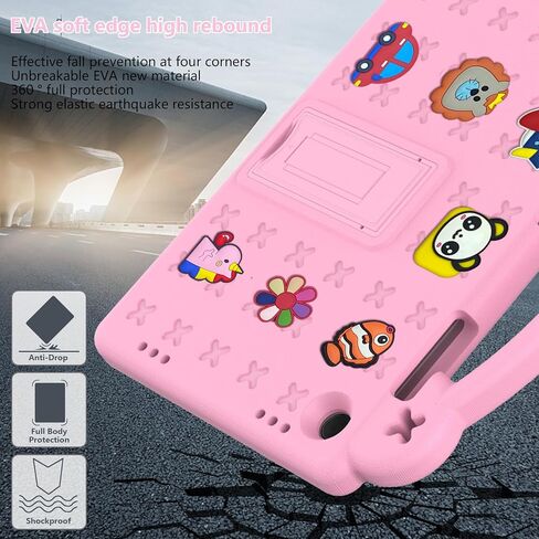 Case for Galaxy Tab A9 Plus/Tab A11 Plus 11'', EVA Shockproof Cover for Samsung A9+ Plus / A11+ Plus Tablet Case, with Stand Handle Figures, Pink in Saudi Arabia