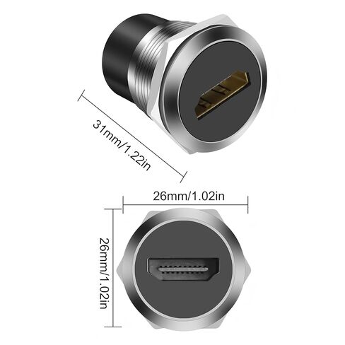 محول دائرة تركيب لوحة HDMI من MEIRIYFA 4K HDMI أنثى إلى أنثى يمر عبر موصل مقبس مستدير للحاجز لجهاز العرض والكمبيوتر المحمول والكمبيوتر الشخصي والشاشة والتلفزيون in Kuwait