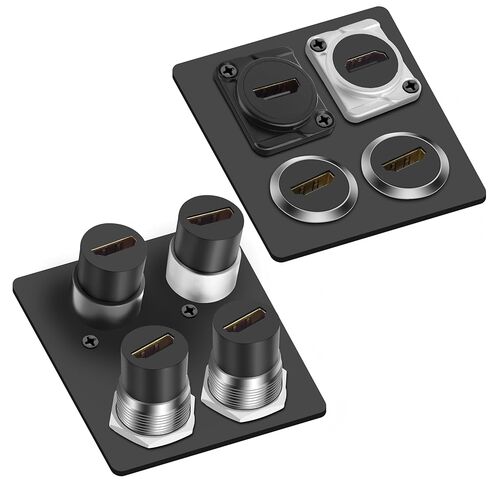 محول دائرة تركيب لوحة HDMI من MEIRIYFA 4K HDMI أنثى إلى أنثى يمر عبر موصل مقبس مستدير للحاجز لجهاز العرض والكمبيوتر المحمول والكمبيوتر الشخصي والشاشة والتلفزيون in Kuwait