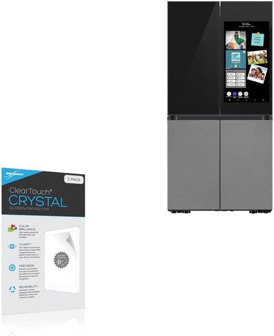 واقي شاشة BoxWave متوافق مع Samsung Bespoke Family Hub+ الثلاجة الذكية - ClearTouch Crystal (عبوتان)، غلاف فيلم HD - يحمي من الخدوش in Kuwait
