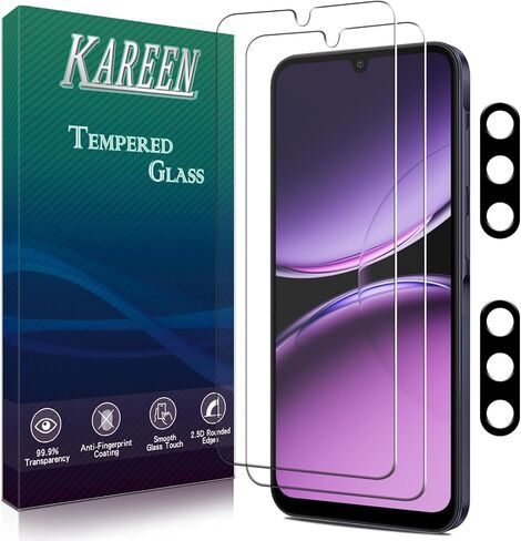 واقي شاشة KAREEN 2+2 لهاتف Samsung Galaxy A26 5G من الزجاج المقوى مع واقي عدسة الكاميرا، صلابة 9H، مضاد للخدش، خالٍ من الفقاعات، صديق للحافظة in Saudi Arabia
