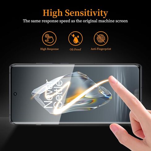 3 Pack Screen Protector for OnePlus 12R, UltraClear, 9H Hardness, Bubble-Free Installation, Case-Friendly, Supports Fingerprint Sensor in Saudi Arabia