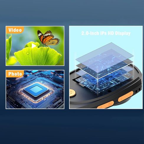 مجهر رقمي محمول 500X مع شاشة، شاشة ملونة عالية الدقة 2 بوصة، تركيز ثابت، سوبر ماكرو، 8 مصابيح LED، يدعم ذاكرة 64 جيجابايت، مناسب للأطفال والكبار in Saudi Arabia