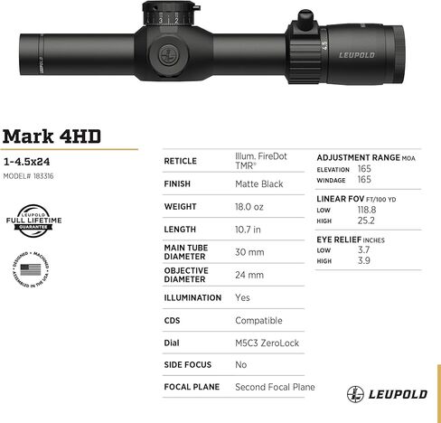 Leupold Mark 4HD 1-4.5x24 (30mm) Riflescope in Kuwait