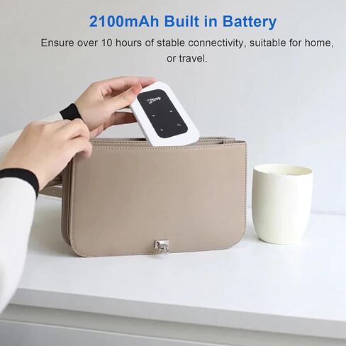 EBTOOLS Portable 4G Router, 300Mbps LTE CAT4 Mobile WiFi Hotspot with USB C Power and 2100mAh Battery, Support 10 Devices for Travel Camping Home in Saudi Arabia