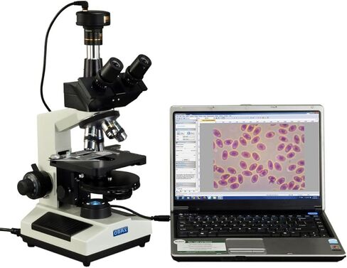 OMAX 40X-2000X Phase Contrast Trinocular Compound LED Microscope with 5MP Digital Camera in Saudi Arabia