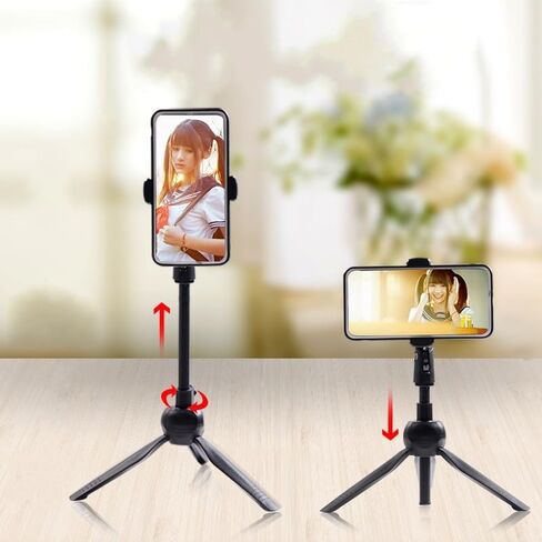 Portable Tripod Stand 306 Rotating Adjustable Mobile Phone Stand, Black in Saudi Arabia