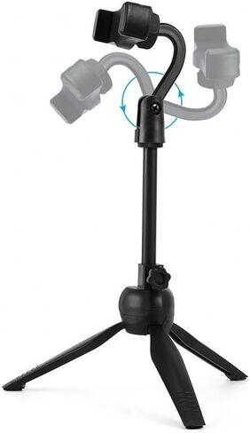 Portable Tripod Stand 306 Rotating Adjustable Mobile Phone Stand, Black in Saudi Arabia